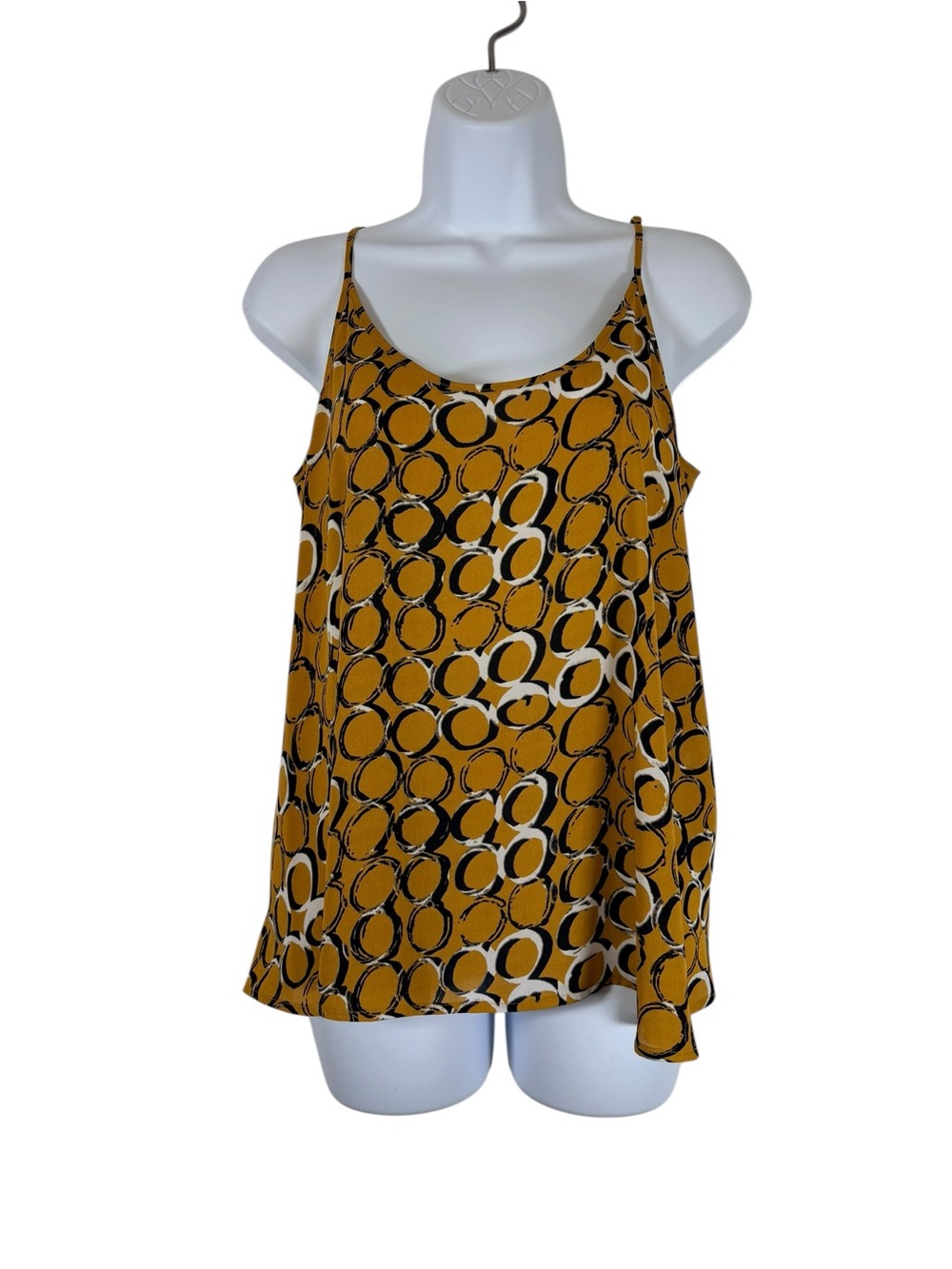 Apt. 9 Mustard Geometric Print Swing Tank Top Size Medium Boho Sleeveless Summer
